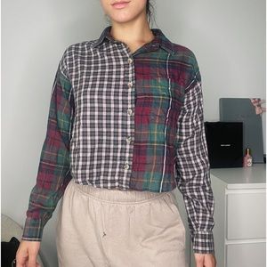 American Eagle cropped flannel